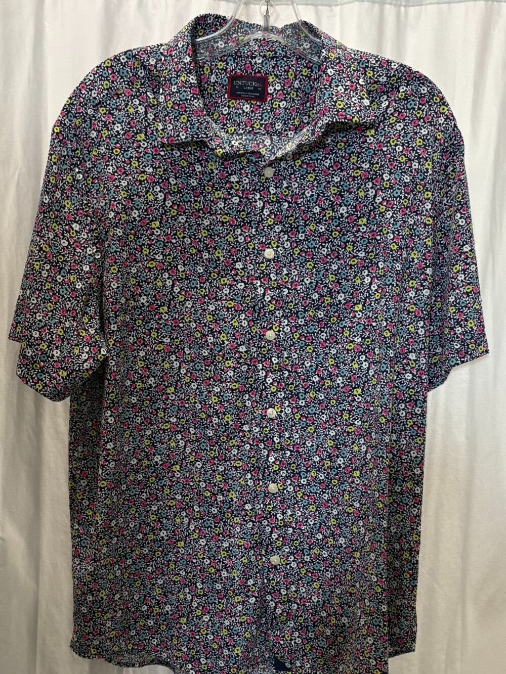 UNTUCKit Mens Large L Floral Print Camp Shirt Absolutely Excellent MUST SEE